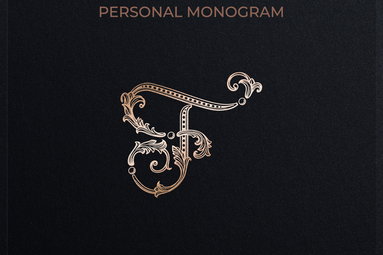 F Monogram Logo, Elegant Initial Monogram