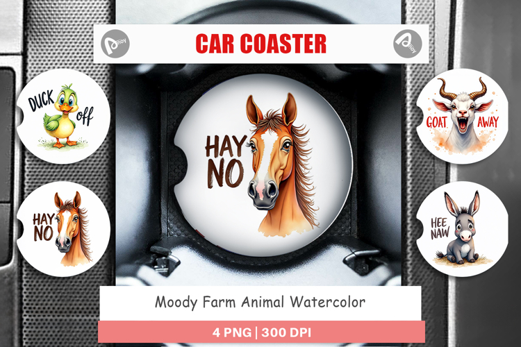 Moody Farm Animal Quotes Car Coaster