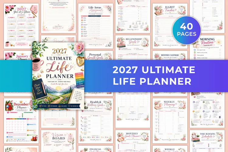 2027 Ultimate Life Planner kdp interiors