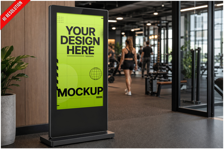 Gym Digital Kiosk Mockup example image 1