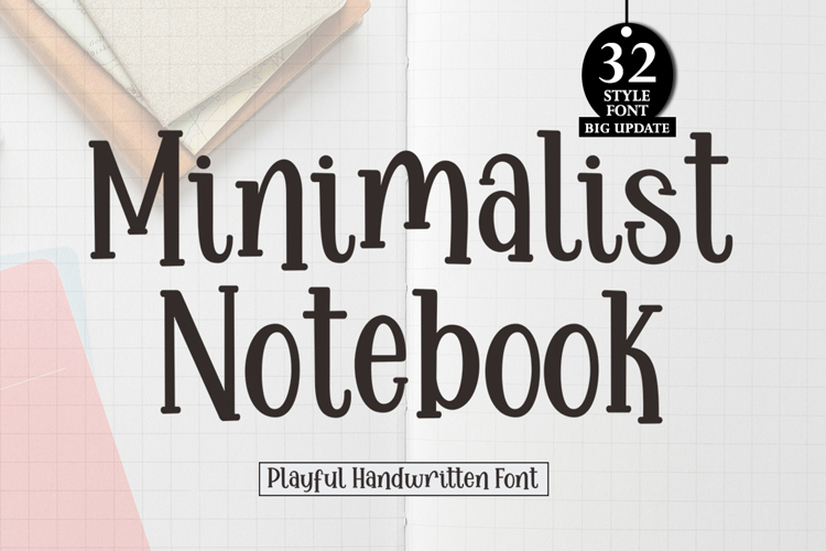 Minimalist Notebook Update Family Font in 32 Style