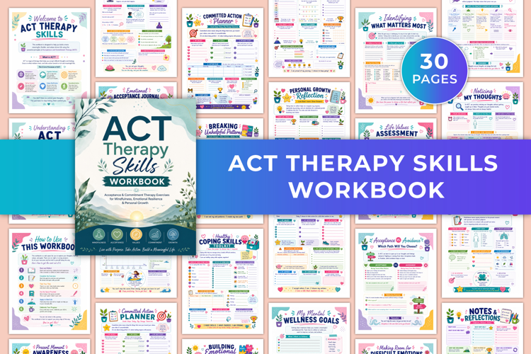 ACT Therapy Skills Workbook | Acceptance, Mindfulness