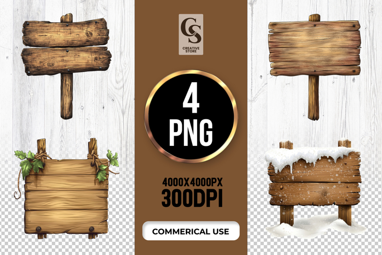  Wooden Sign Clipart Image 2