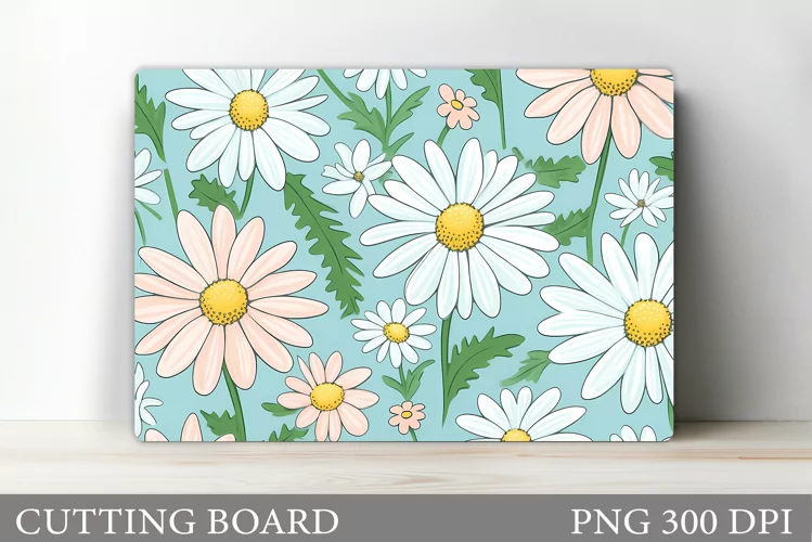 Daisy Flowers Cutting Board. Flowers Kitchen Cutting Board