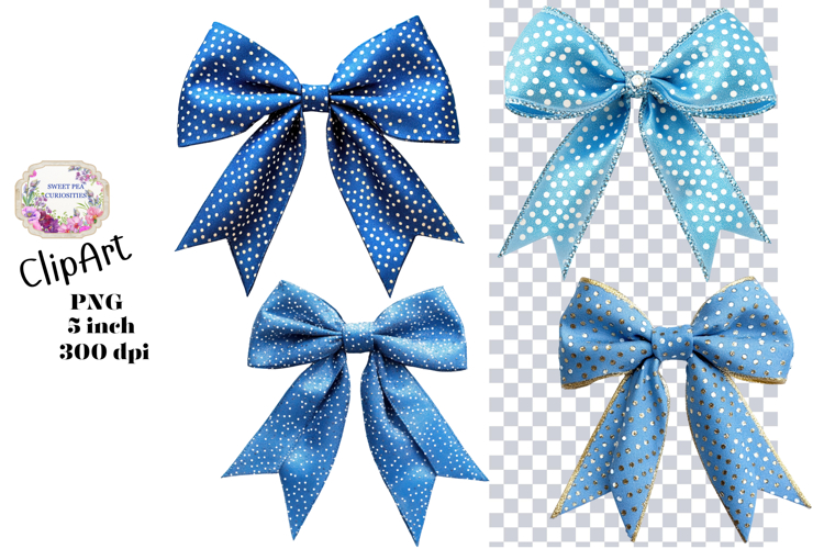Bows, Blue, Ephemera, PNG, Clipart