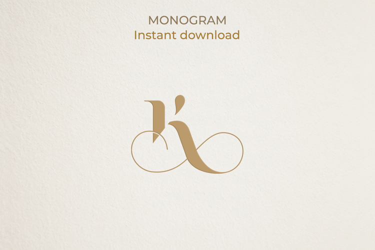K Monogram Logo, Elegant Initial Monogram
