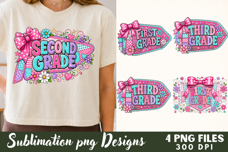 First Second Third Grade Teacher Sublimation PNG