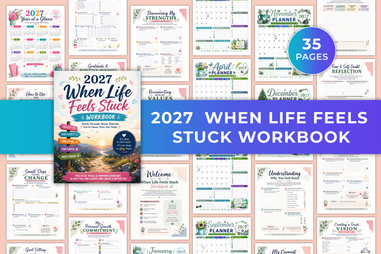 2027 When Life Feels Stuck Workbook Kdp interiors