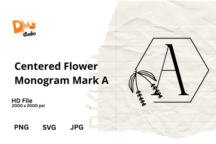 Centered Flower Monogram Mark