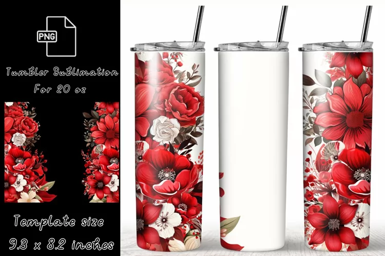 Flower tumbler wrap, Add Your Name custom tumbler wrap