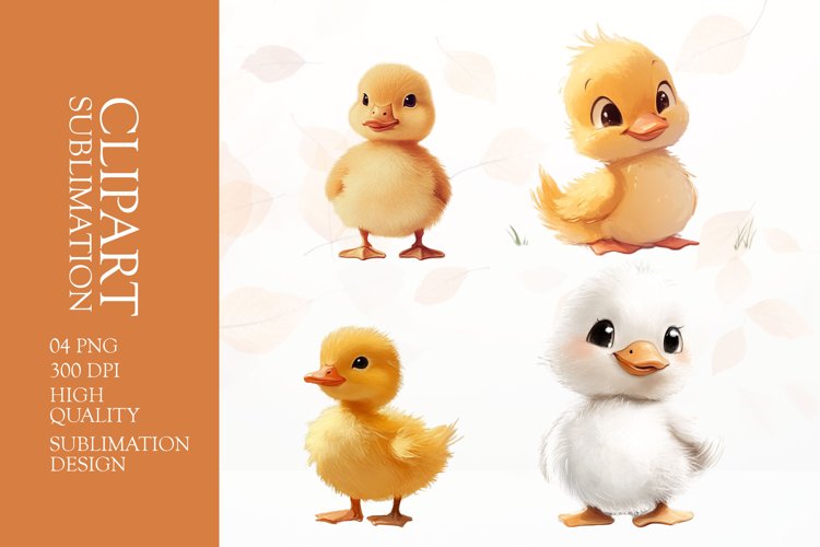 Cute baby duck clipart sublimation png