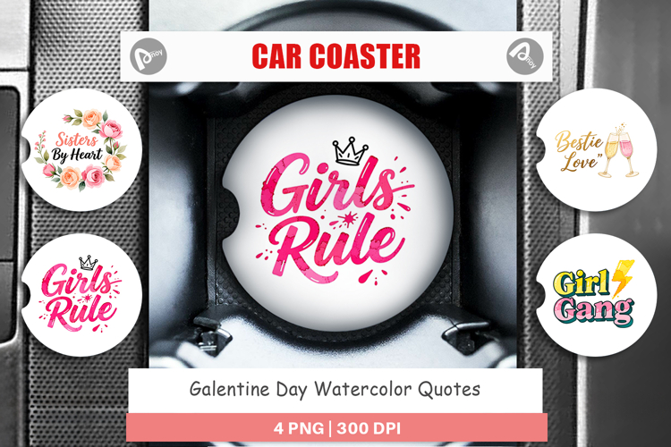 Galentines Day Quotes Car Coaster