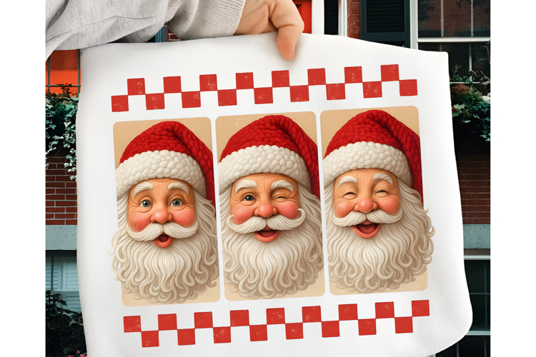 Santa Christmas Brushstroke PNG, Retro Santa Png, Christmas