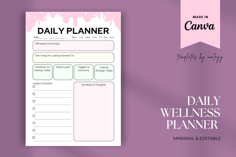 Daily Wellness Planner Template example image 1