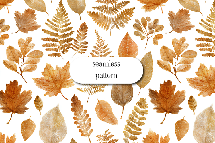 Watercolor Autumn Floral Seamless Pattern | Fall Design