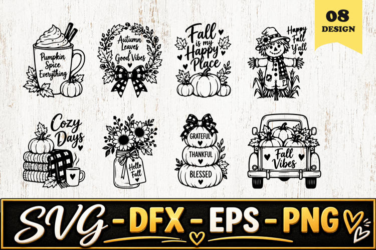 Fall Autumn Thanksgiving Designs SVG PNG