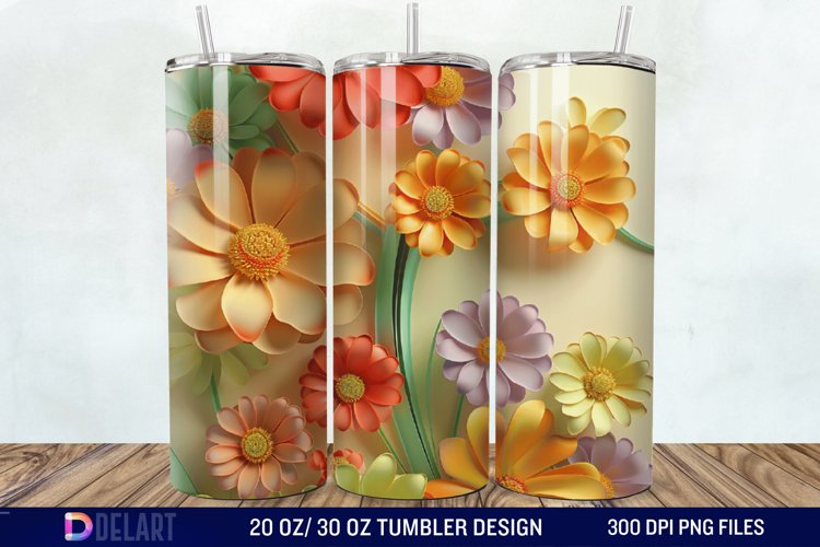 3D Floral Tumbler Wrap
