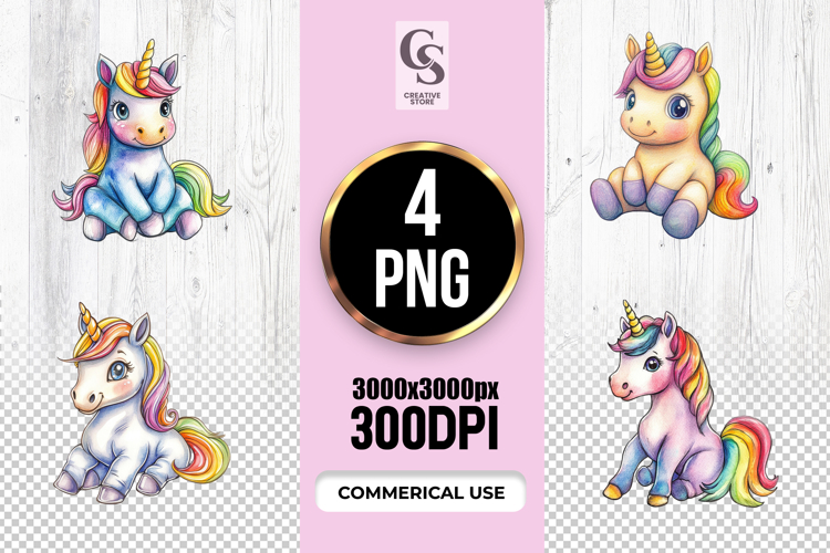 Cute Unicorn Clipart Image 7