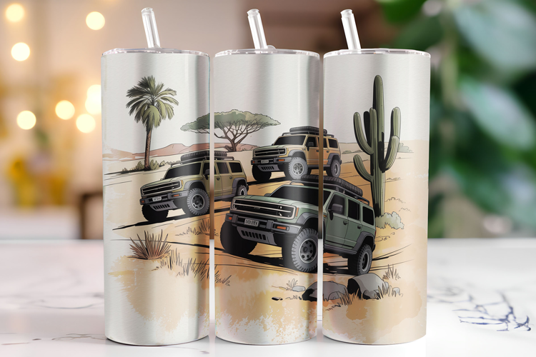 Mountain Off Road Car Tumbler Wrap | Sublimation | Tumblers