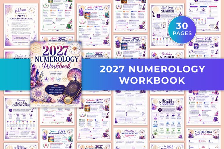 2027 Numerology Workbook Kdp interiors example image 1