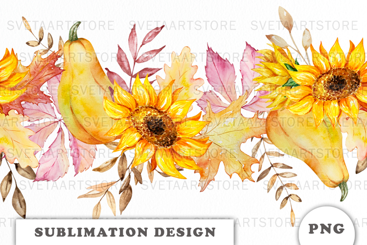 Watercolor Autumn Border png