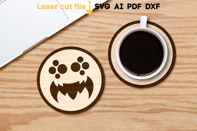 Halloween Coaster SVG laser cut file for Glowforge