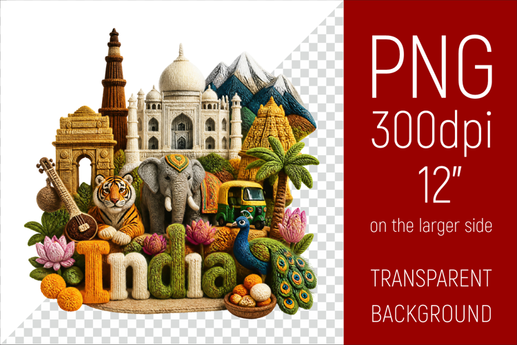 India Travel Landmark | National Culture Illustration