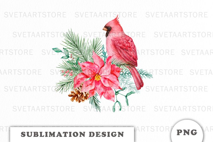 Watercolor Christmas Bouquet clipart PNG