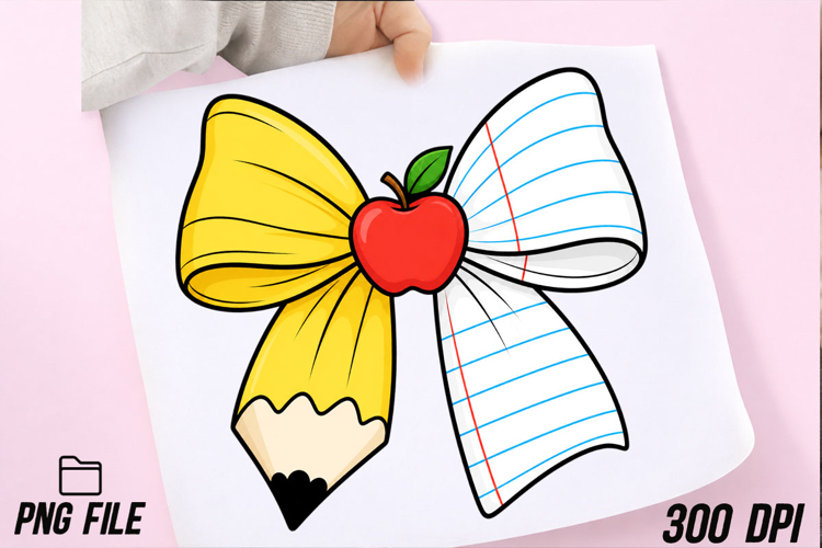 Teacher Pencil Paper Bow PNG, Teach