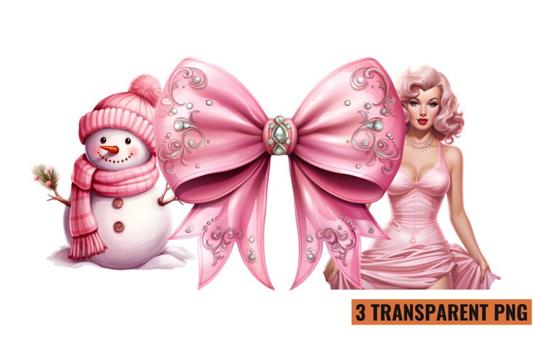 Watercolor Vintage Pin Up Christmas Girl Clipart , PNG