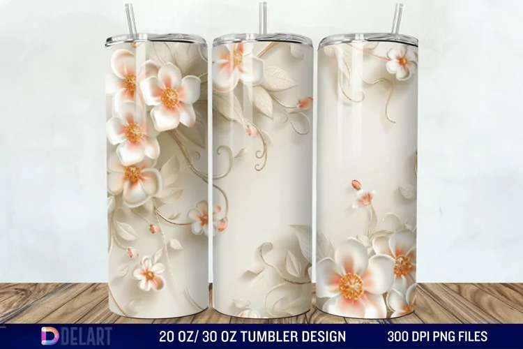 3D Floral Tumbler Wrap
