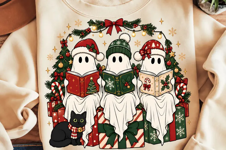 Funny Christmas PNG, Christmas Sublimation, Ghost PNG