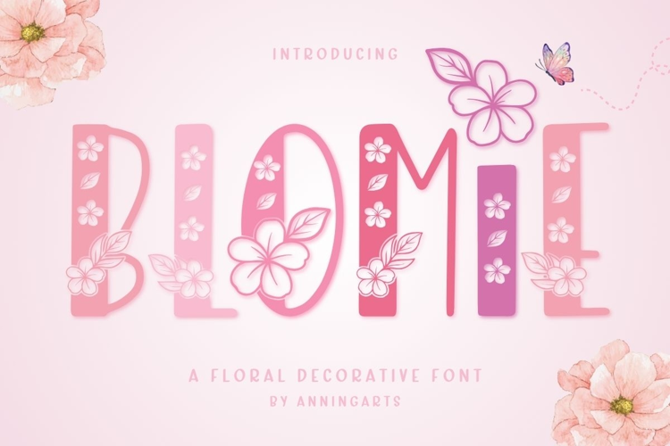 Blomie - Decorative Floral Font | Spring Wedding Craft Font