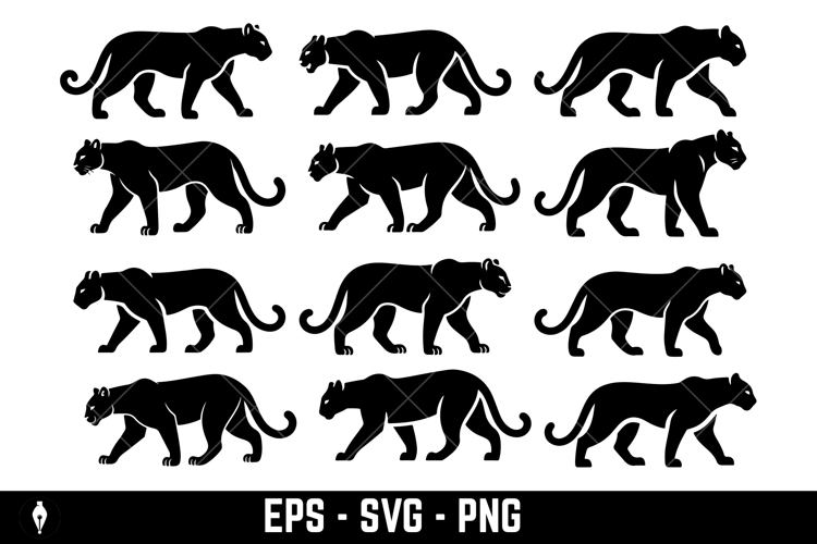 Illustration of a panther or cougar in a walking