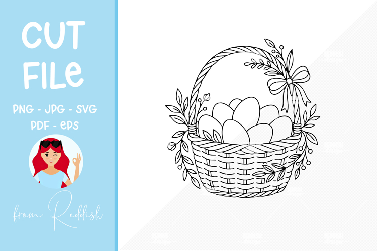 Easter SVG Line Art Cut File