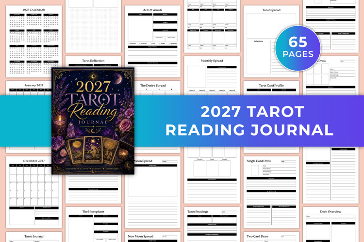 2027 Tarot Reading Journal | Tarot Spreads, Card Meanings example image 1