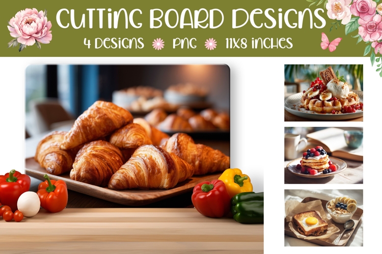 Waffles Cutting Board, Waffles PNG, Croissant PNG