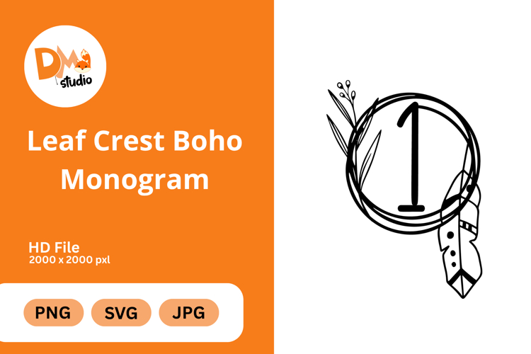 Leaf Monogram Svg Image 17