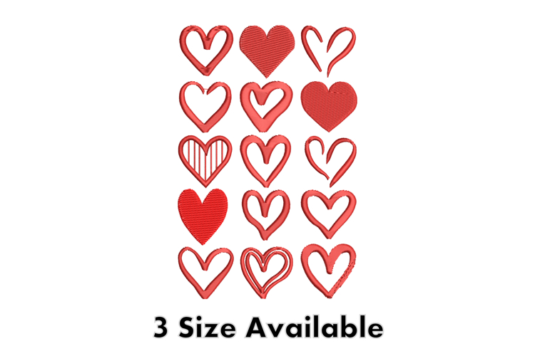 Valentine Hearts Pattern Embroidery Design
