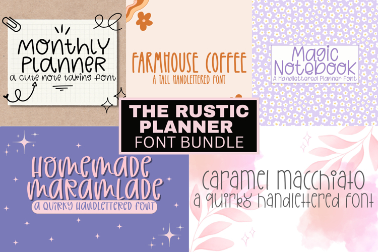The Rustic Planner Font Bundle