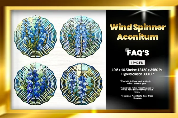 Aconitum Wind Spinner Sublimation - 04 Variations