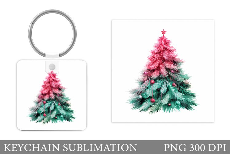 Christmas Tree Keychain. Christmas Keychain Sublimation