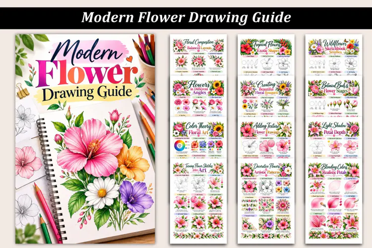 Modern Flower Drawing Guide