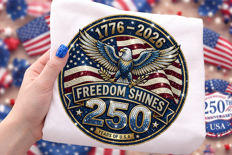USA Freedom 250th anniversary 1776-2026 Sublimation Design