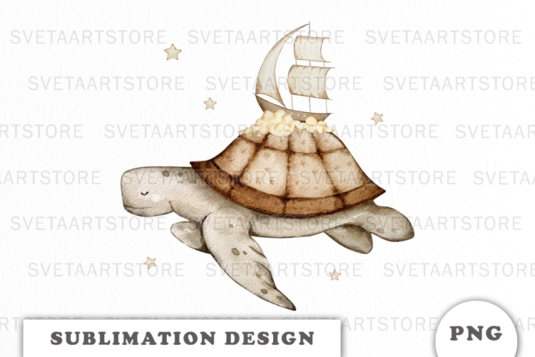 Watercolor Turtle Dreams png