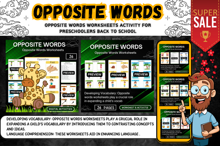 Opposite Words Worksheets Developing Vocabulary Skills