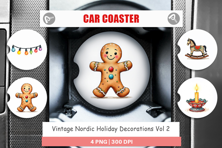 Nordic Holiday Decorations Car Coaster