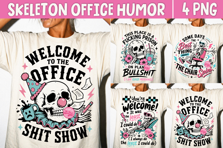 Funny Office Humor PNG, Sarcastic Coworker Skeleton