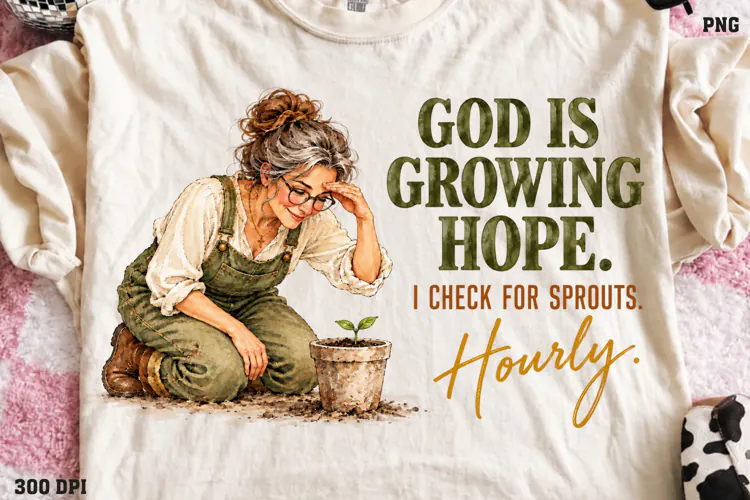 Hope Keeps Growing Here Shirt PNG, Christian Tree Stump Cros