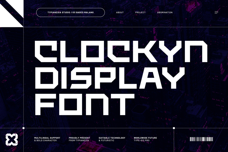 Clockyn - Futuristic & Bold Expanded Typeface
